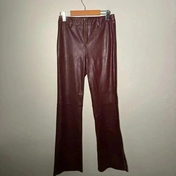 I am Gia Romy Vegan Leather  Pants XS oxblood - Picture 6 of 10